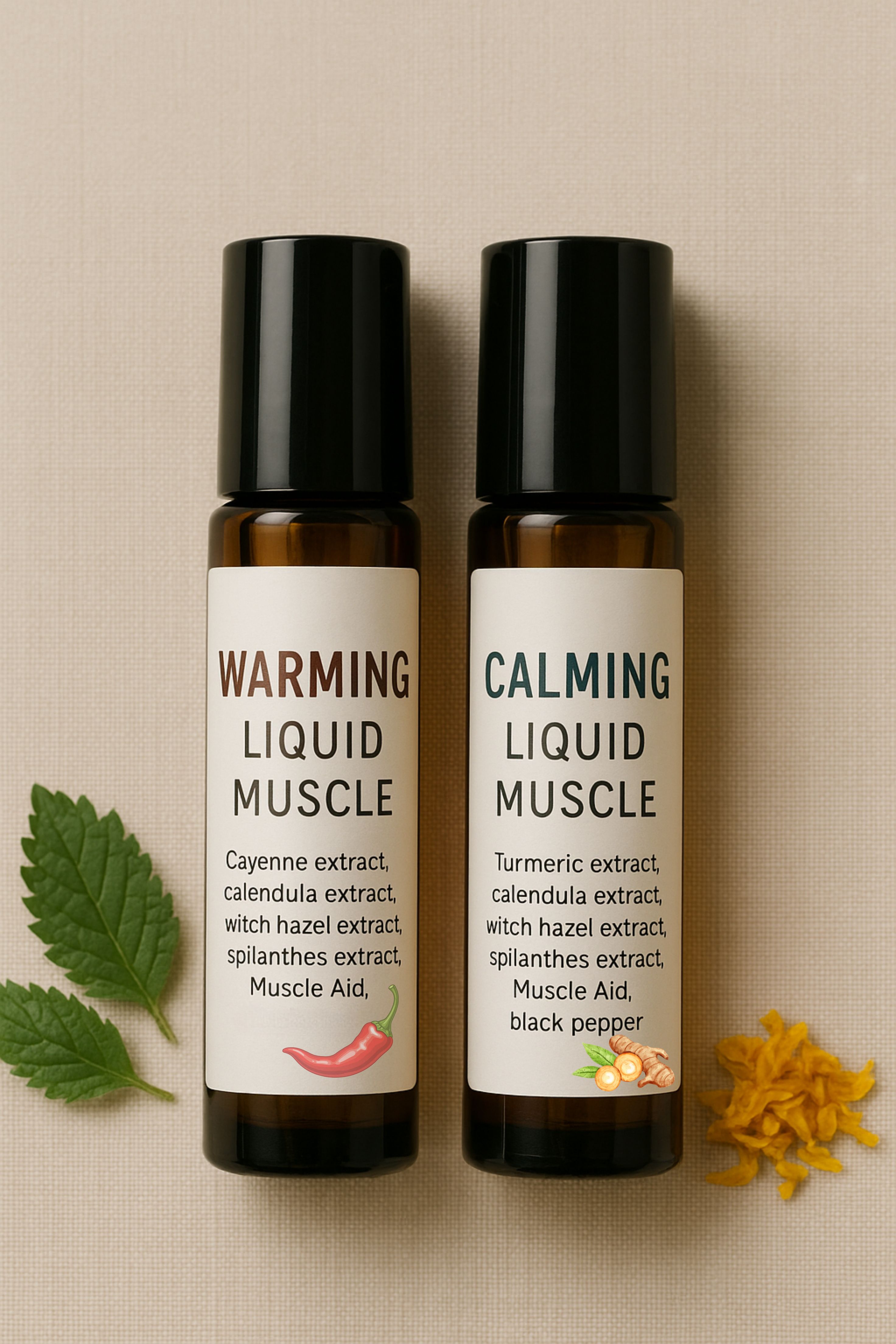 Warming & Calming Liquid Muscle Rollers: Nature’s Comfort in a Bottle